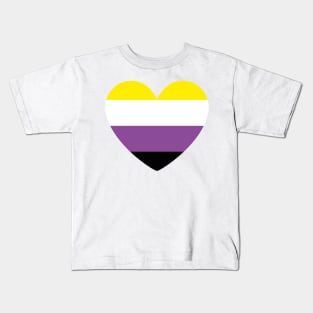 LGBT | Non-Binary Pride Flag Heart Kids T-Shirt